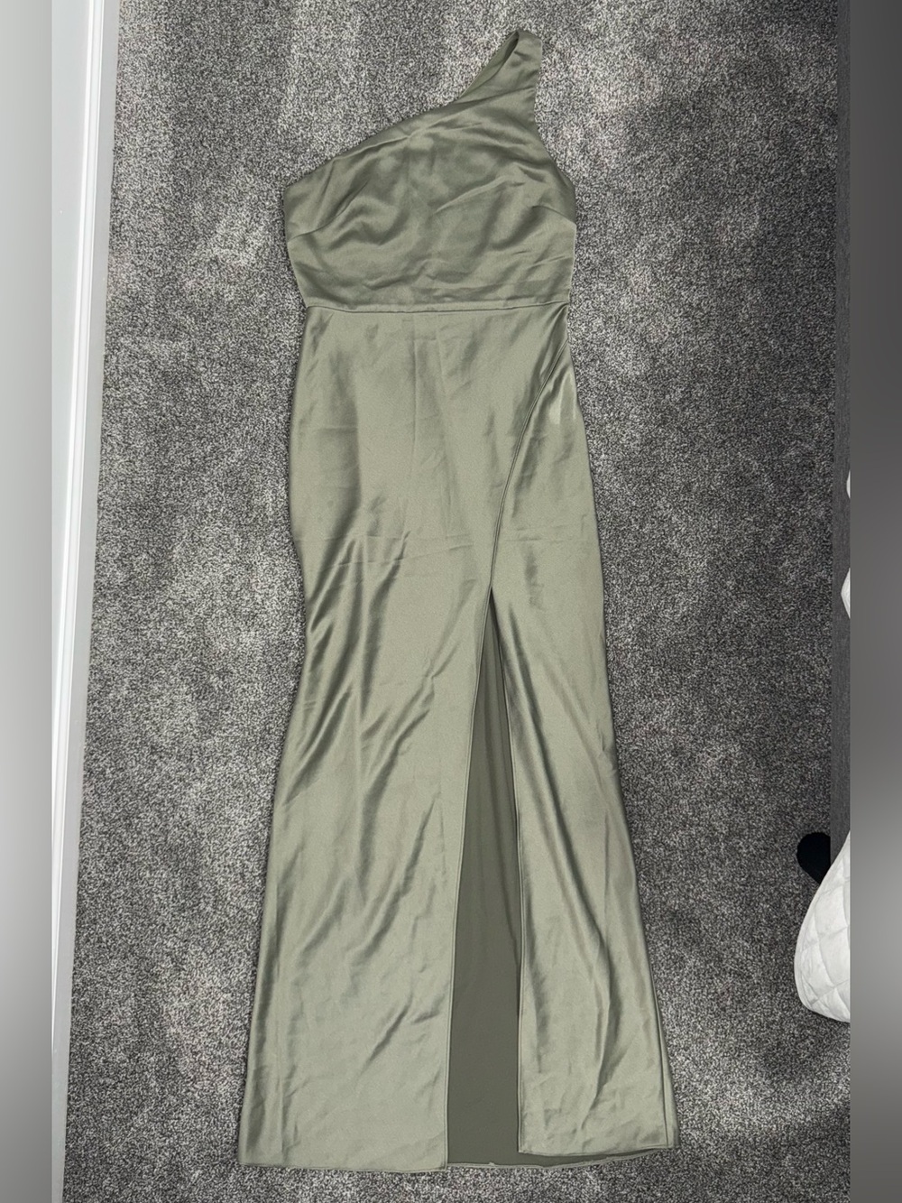 One-Shoulder Olive Green Dress